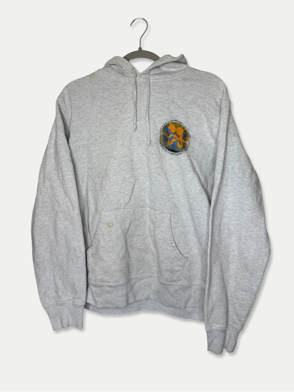 Supreme Embryo Graphic Pullover Hoodie Gray Medium Made in Canada Double Sided